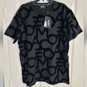 Maceoo Short Sleeve Textured Mono Tee Black XL